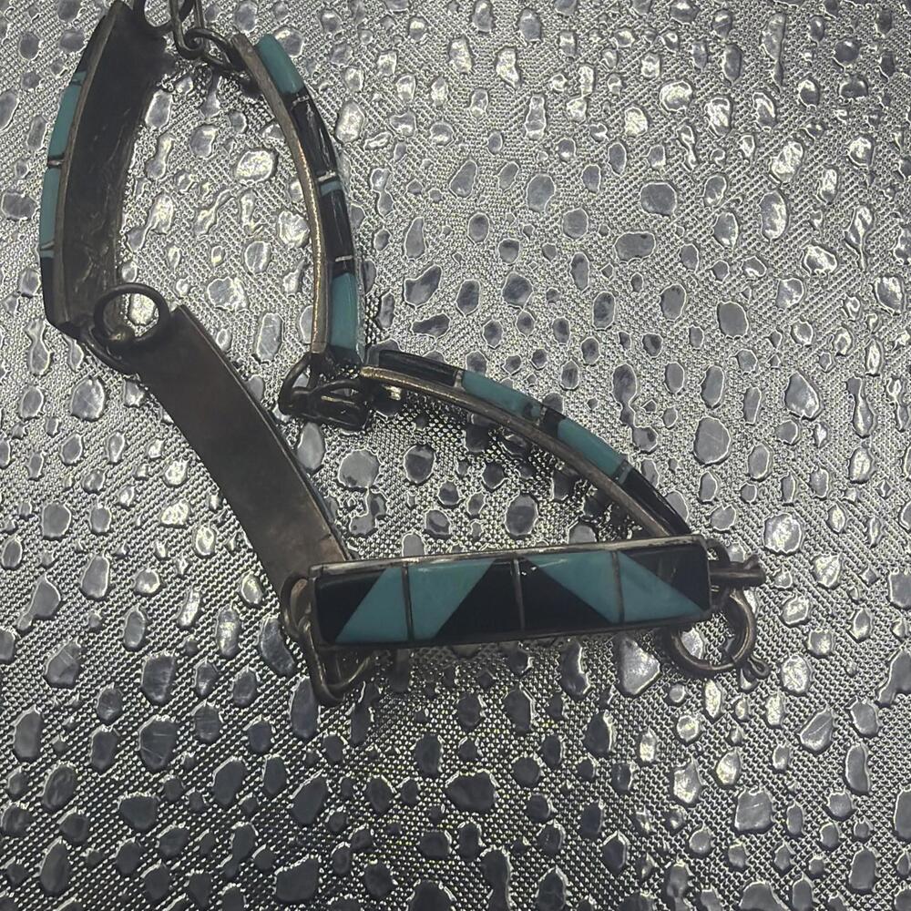 Vintage Native American Turquoise Bracelet & Earrings Set - Picture 4 of 11